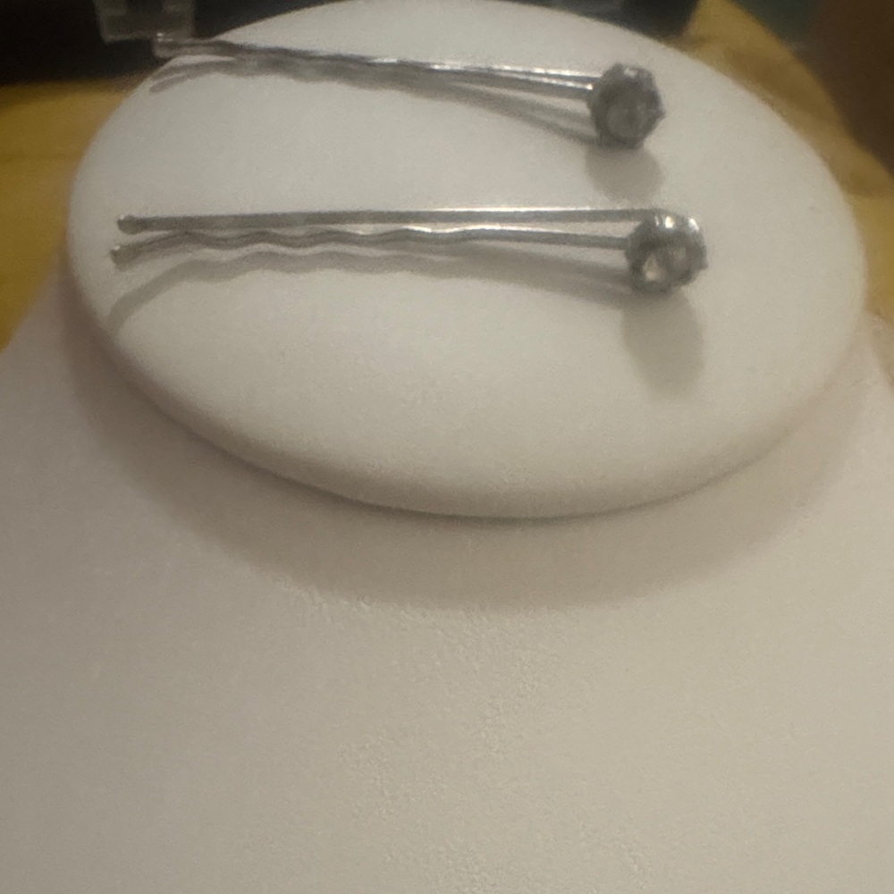 Silver-Tone Hair Bobby Pins with Decorative Ends